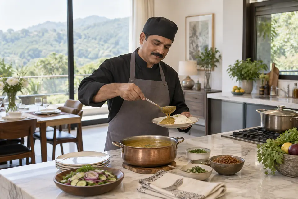 Hire Cooks in Bahria Enclave: Home cook preparing a household meal in a Pakistani kitchen