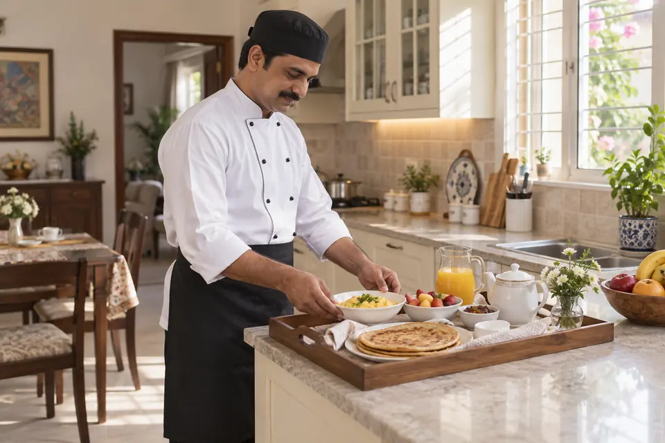 Hire Cooks in Bahria Town: Home cook preparing a household meal in a Pakistani kitchen