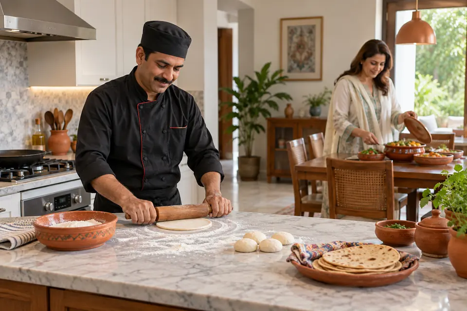Hire Cooks in Faisal Town: Home cook preparing a household meal in a Pakistani kitchen