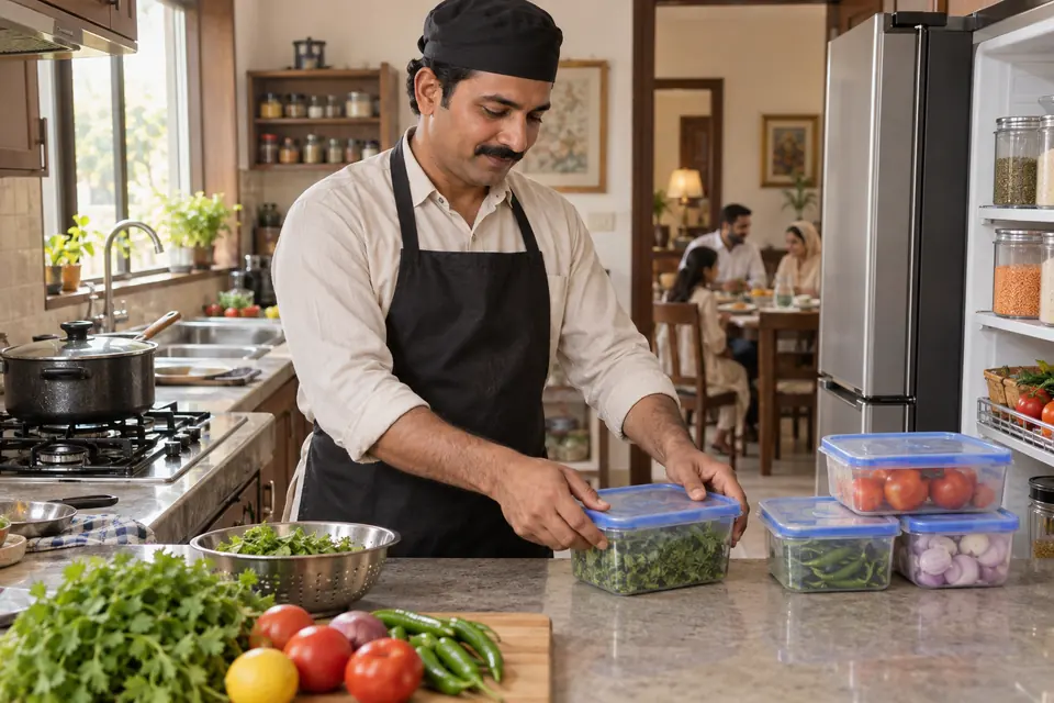 Part-Time Cook in Rawalpindi: Home cook preparing a household meal in a Pakistani kitchen